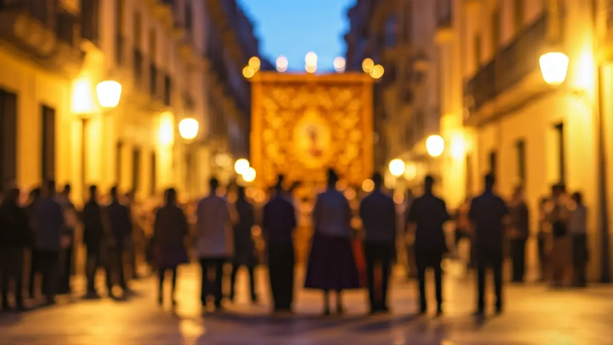Imagen genérica de una procesión festiva con ofrenda floral en València.
