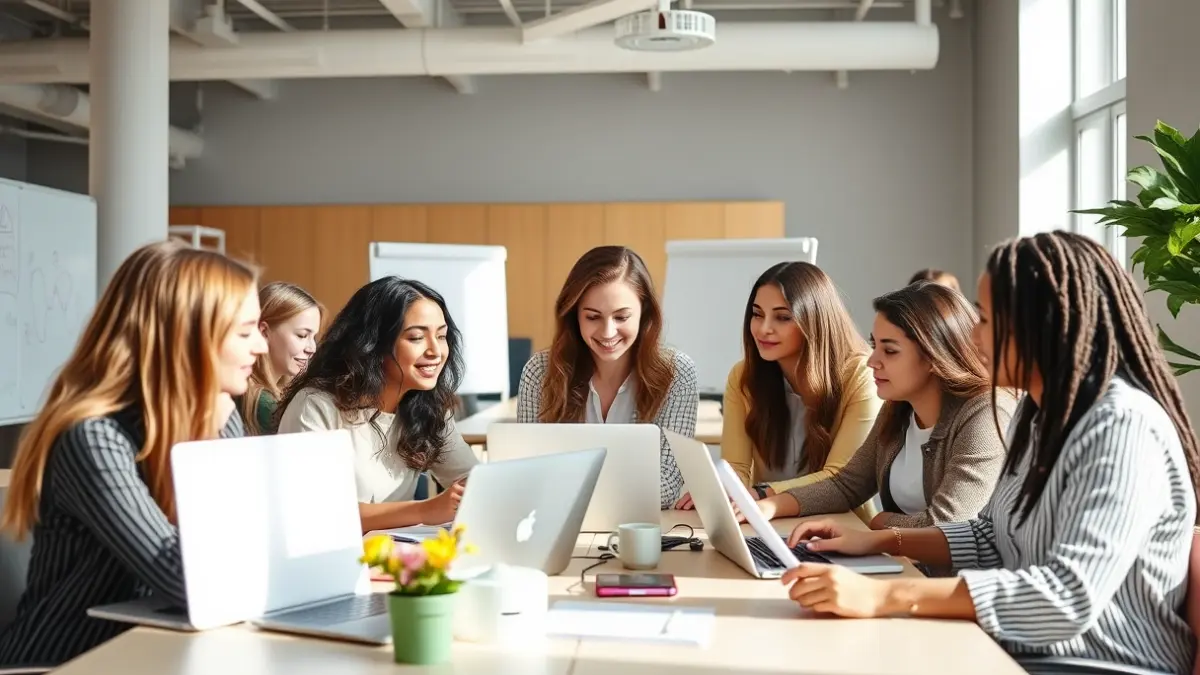 Generic image of women entrepreneurs collaborating in a modern co-working space.