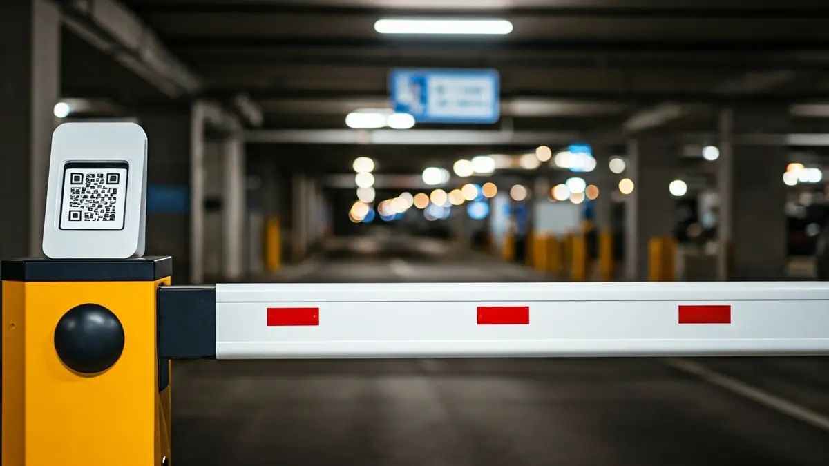Generic image of an access barrier to an underground parking lot.