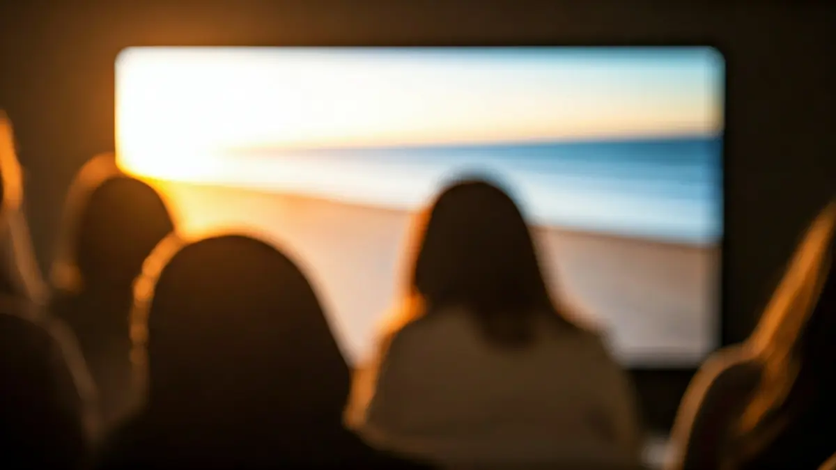 Imatge genèrica d'una pantalla de televisió amb una escena de platja californiana