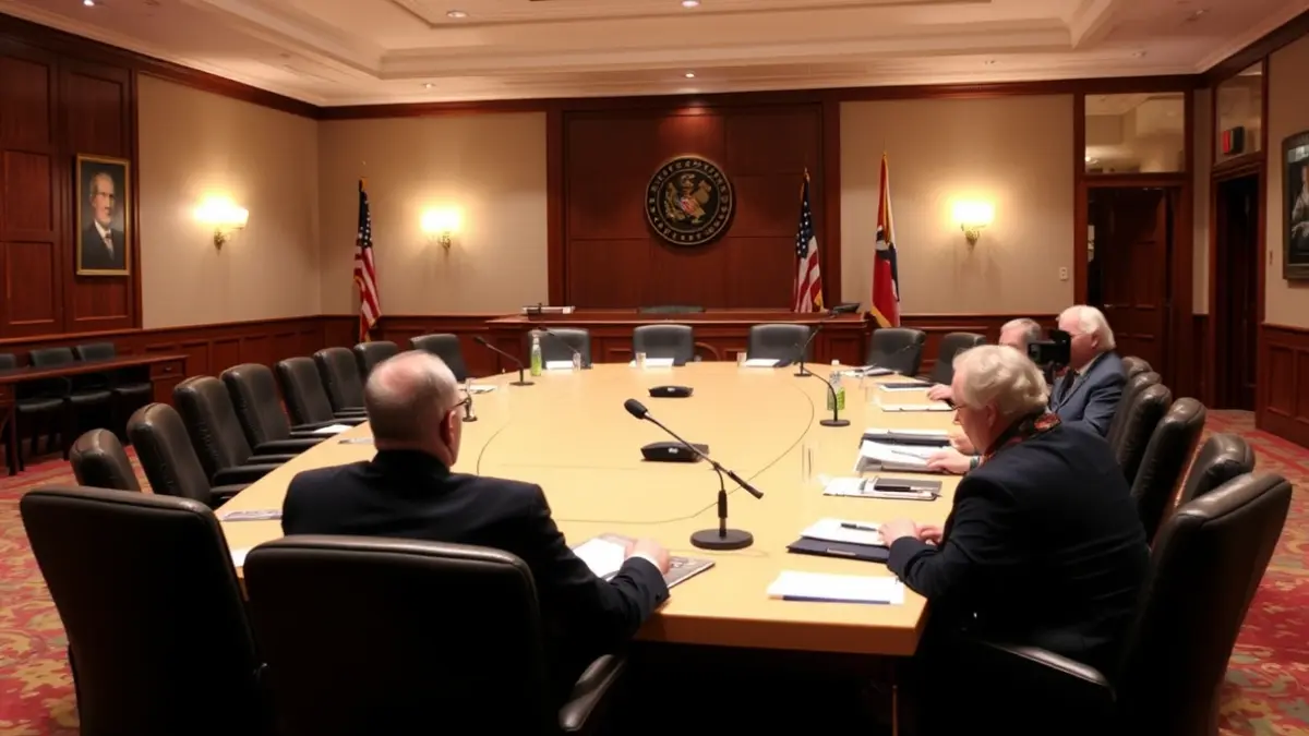 Generic image of a meeting room with a table and chairs, suggesting a local assembly.