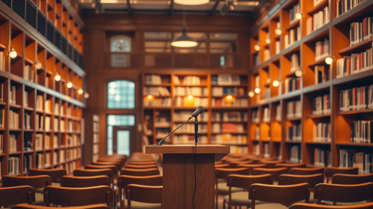 Generic image of an exhibition hall or library with traditional dresses.