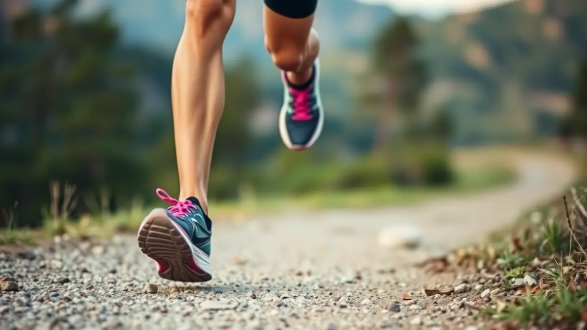 Generic image of a runner on a trail, with blurred natural scenery in the background, suggesting endurance and a challenging path.
