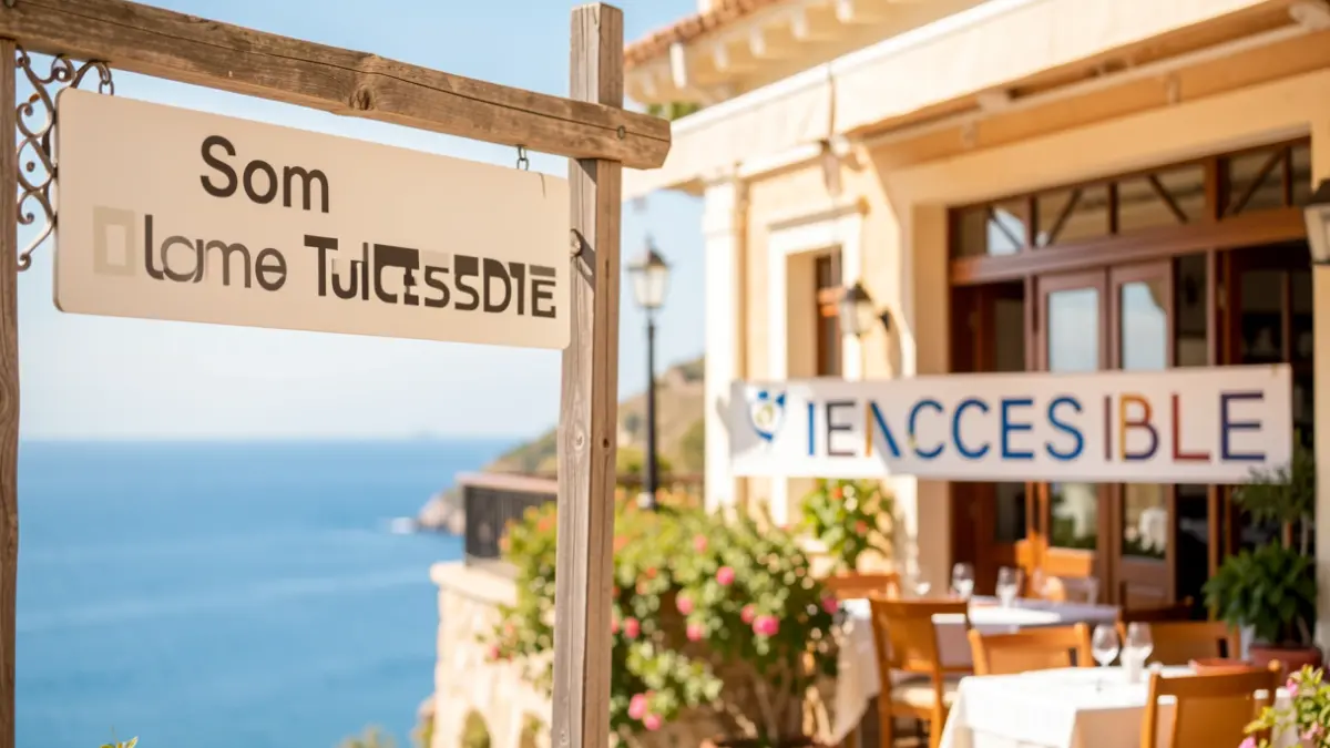 Distintiu 'Som Turisme Accessible' en un establiment de Calp.