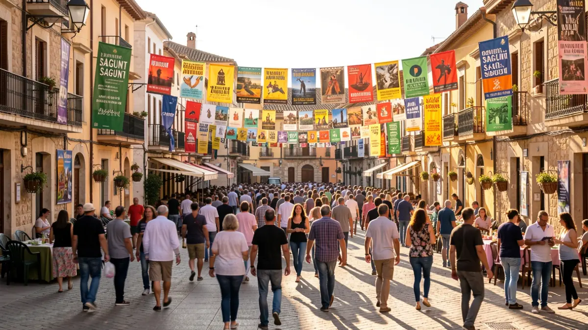 Imatge genèrica d'una plaça de Sagunt amb activitats culturals.