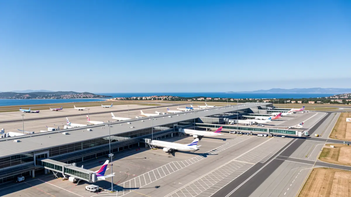 Generic image of an airport with planes on the tarmac.