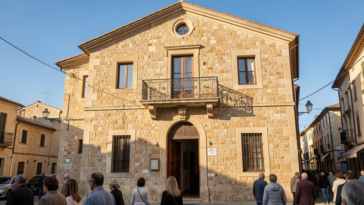 Façana de l'ajuntament d'Almassora durant una vesprada assolellada.