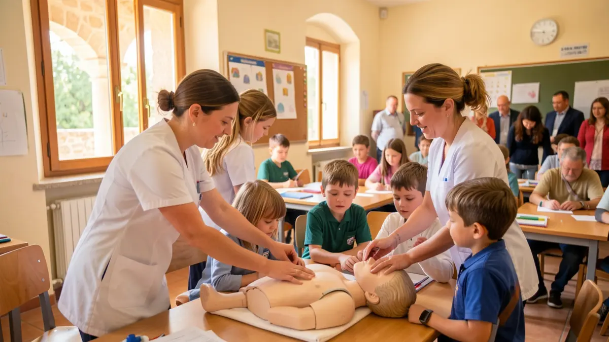 Imatge genèrica d'un taller de RCP per a escolars.