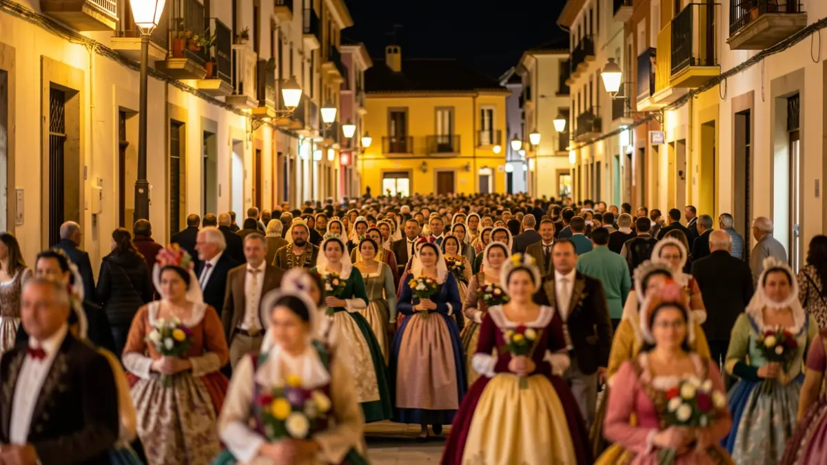 Imatge genèrica de la multitud participant en la Ofrena de les Falles.