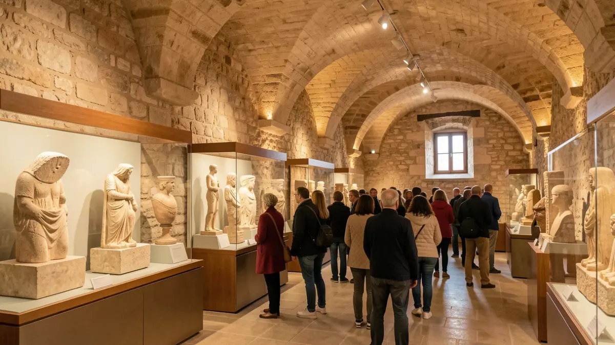 Vista interior del Museu Arqueològic de Borriana amb peces exposades.