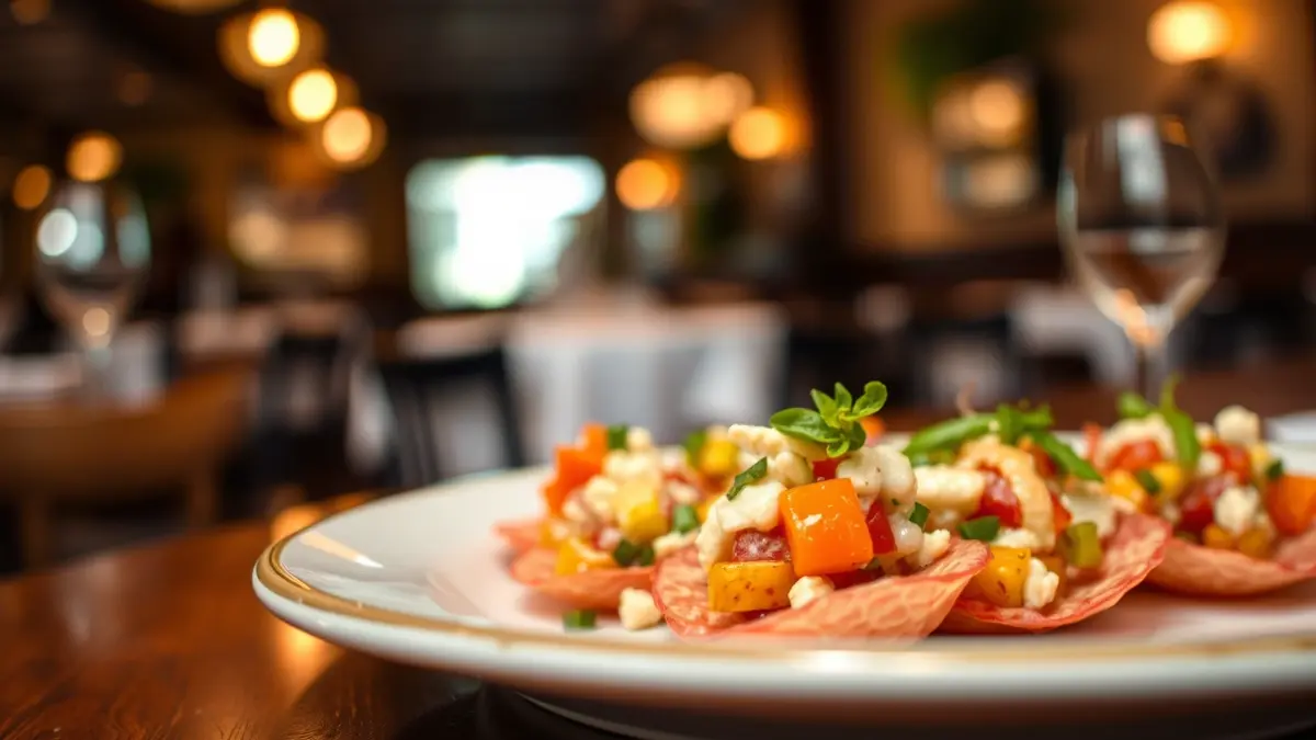Imagen genérica de una tapa elaborada con producto local, destacando la creatividad culinaria.