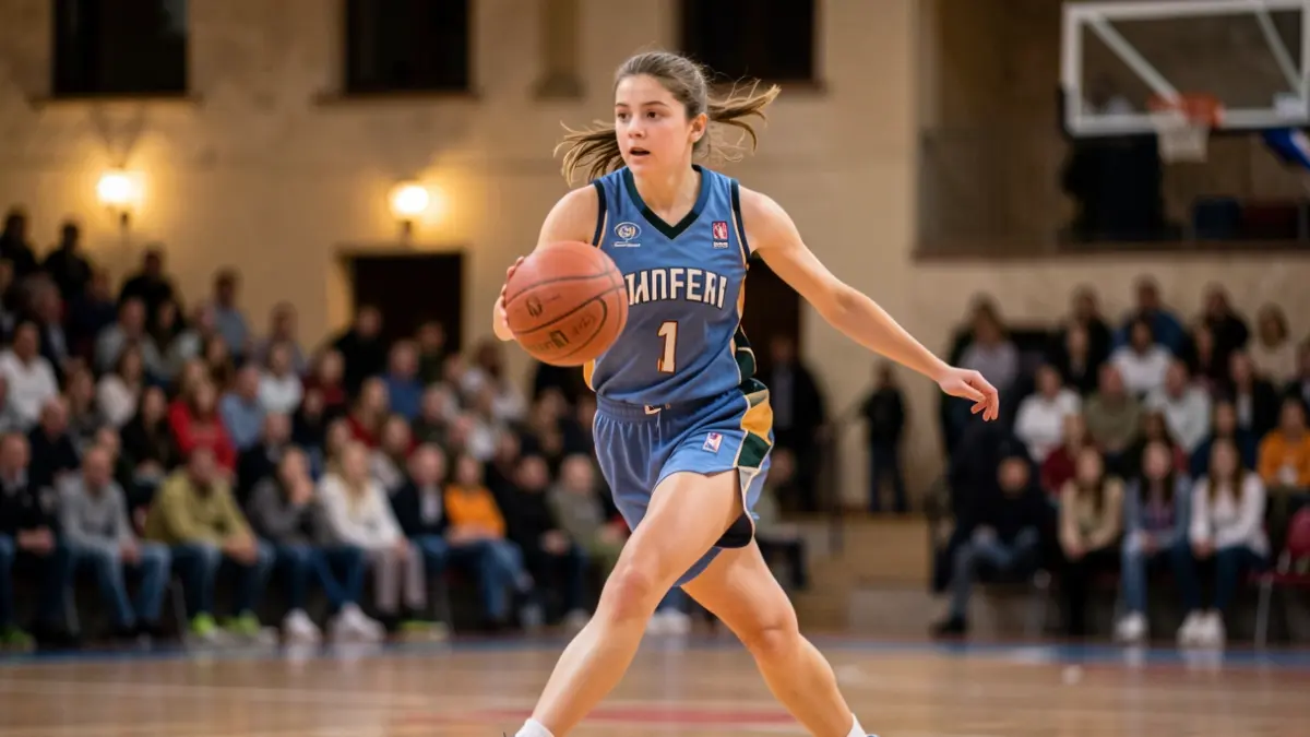 Generic image of a female basketball player in action.