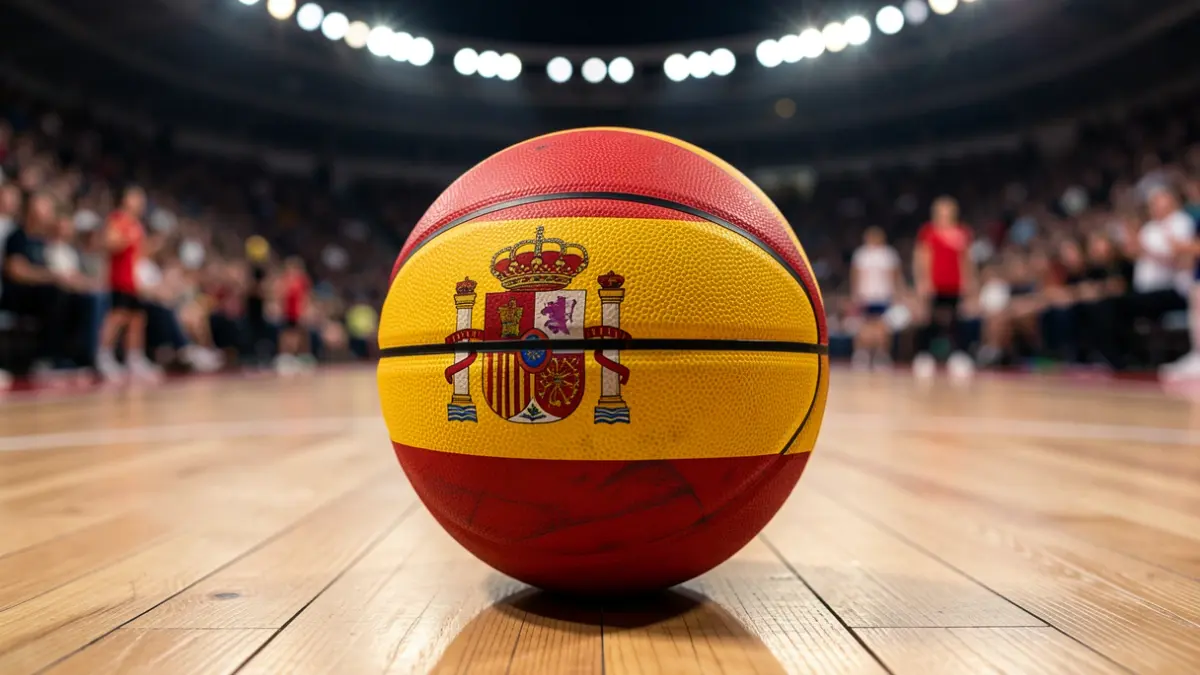 Generic image of a basketball with the Spanish flag.