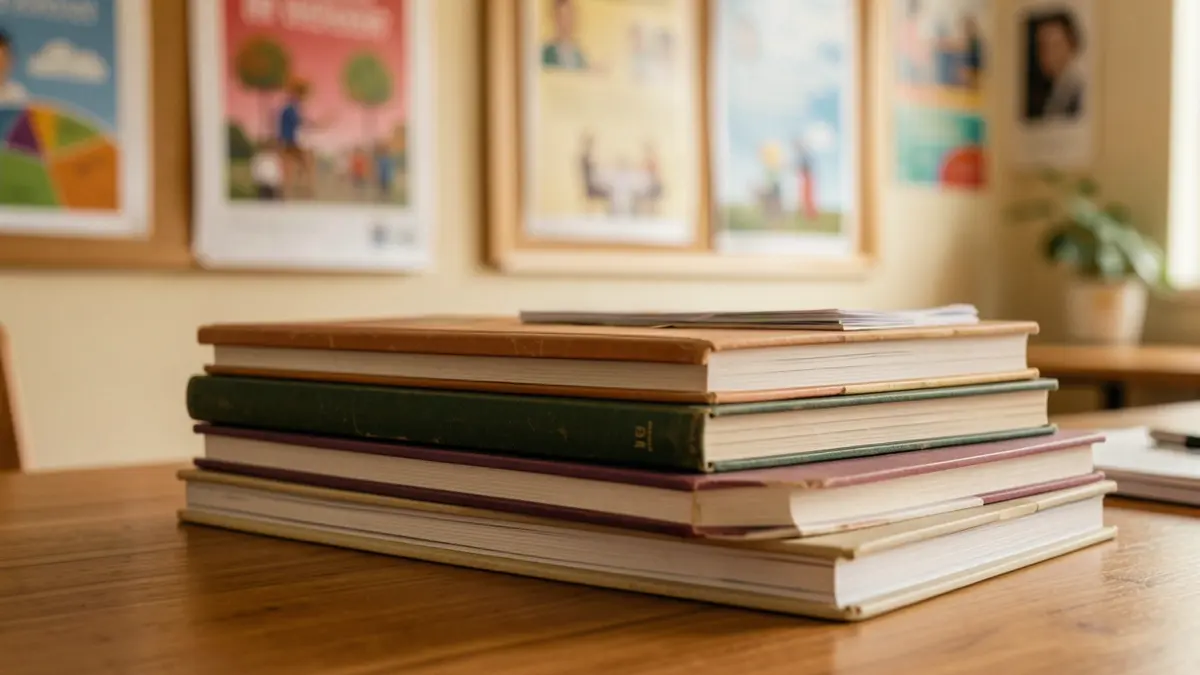 Imatge genèrica de llibres i material educatiu sobre una taula, simbolitzant els reptes de l'educació pública.