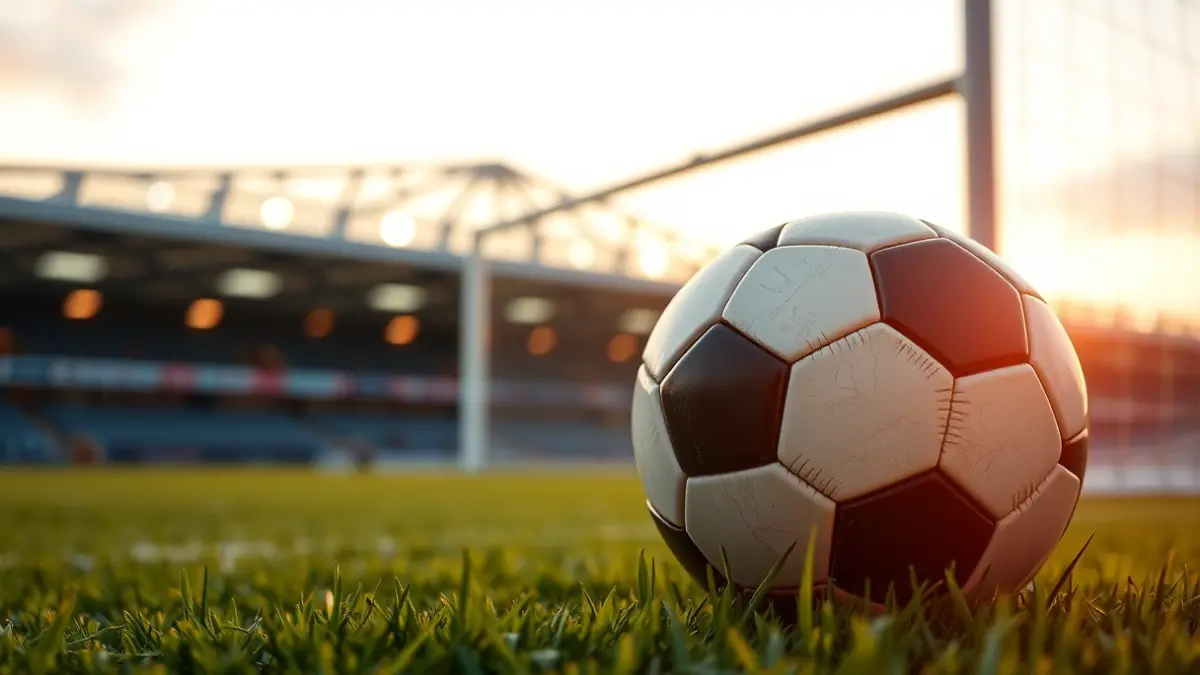 Imagen genérica de un balón de fútbol en el césped de un estadio.