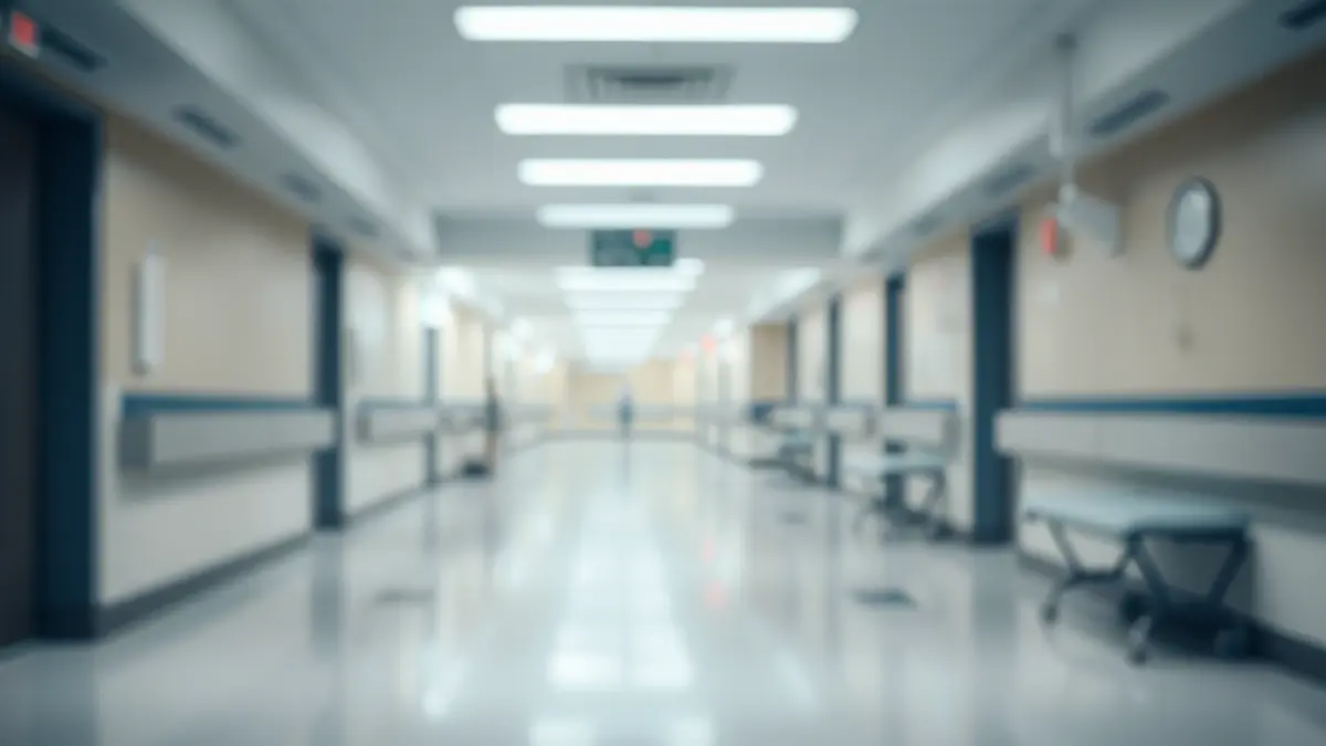 Imatge genèrica d'un corredor d'hospital, amb llums suaus i estèrils, buit i silenciós, suggerint espera i ambient mèdic.
