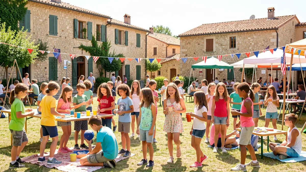 Generic image of a summer camp with American-themed activities in Valencia.