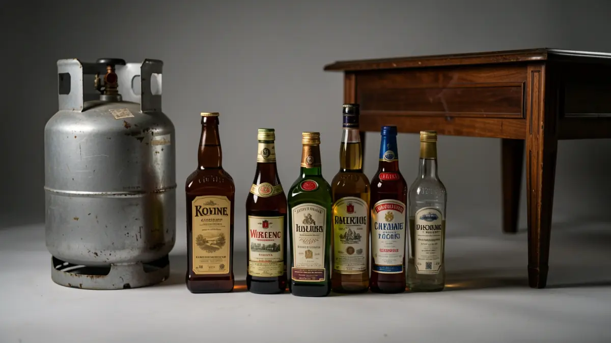 Imatge genèrica d'objectes robats com mobiliari, bombones de gas i begudes alcohòliques.