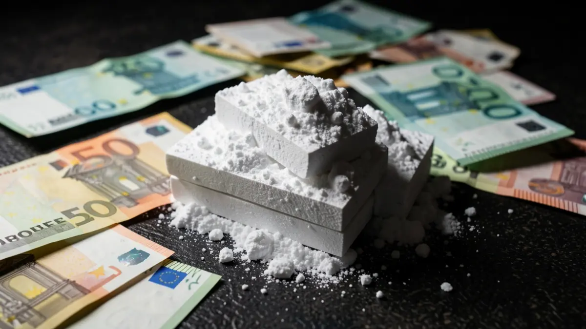 Generic image of cocaine and money.