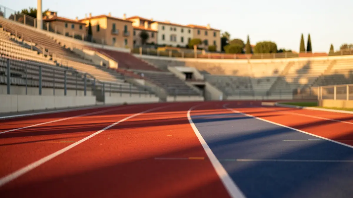 Imatge genèrica d'una pista d'atletisme al capvespre.