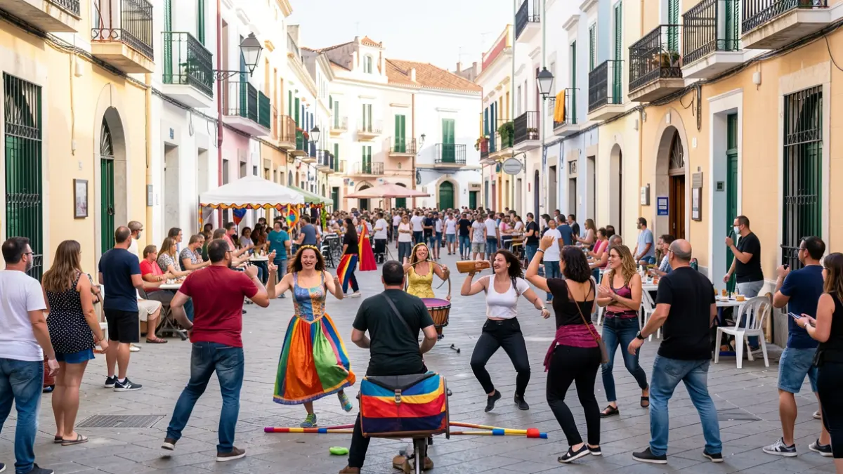 Imatge genèrica d'artistes de carrer actuant en una ciutat mediterrània.