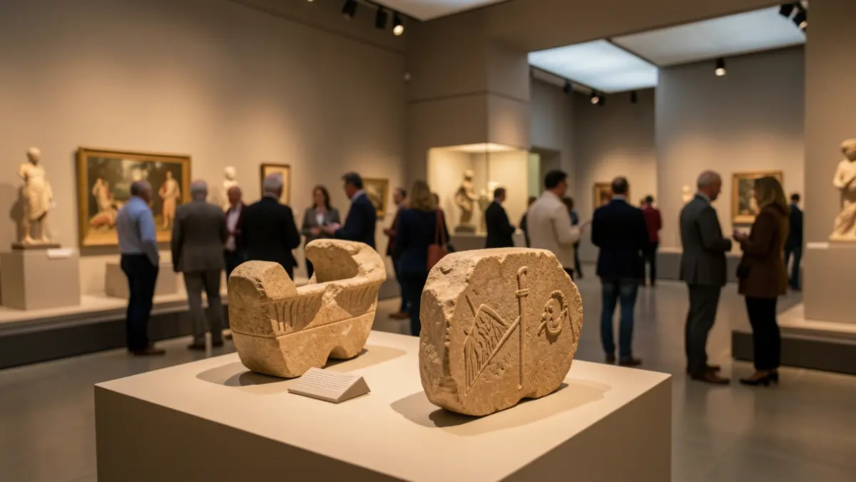 Detall d'objectes arqueològics exposats al Museu de Belles Arts de Castelló.