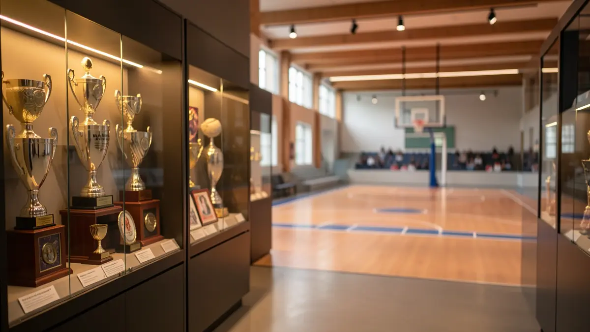 Imagen genérica de un museo deportivo con trofeos.