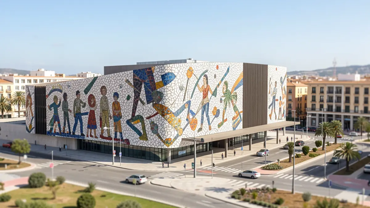 Image of the future Elche Congress Palace with 'Trencadís' design.