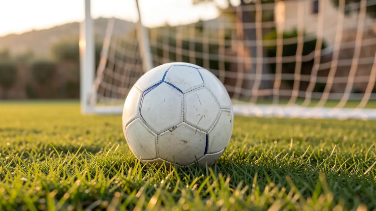 Generic image of a soccer ball on a field.