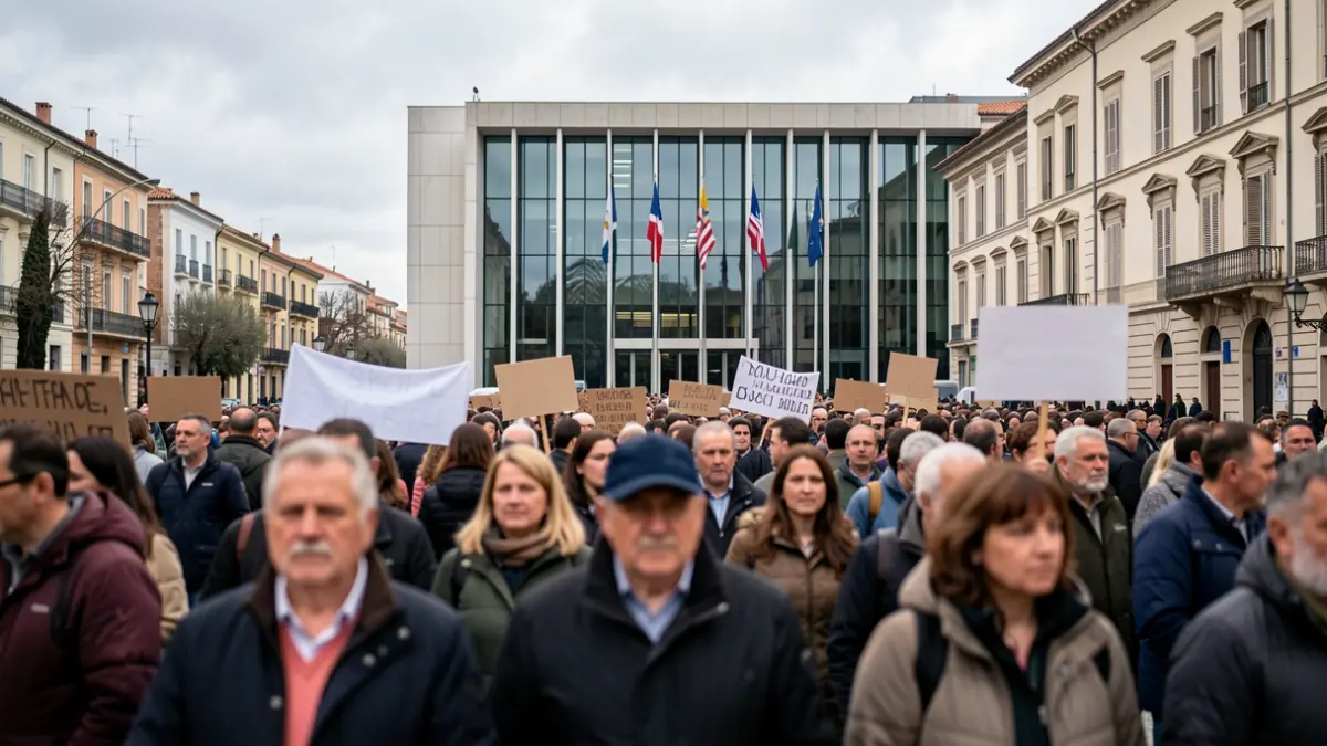 Imagen genérica de manifestación frente a una conselleria.
