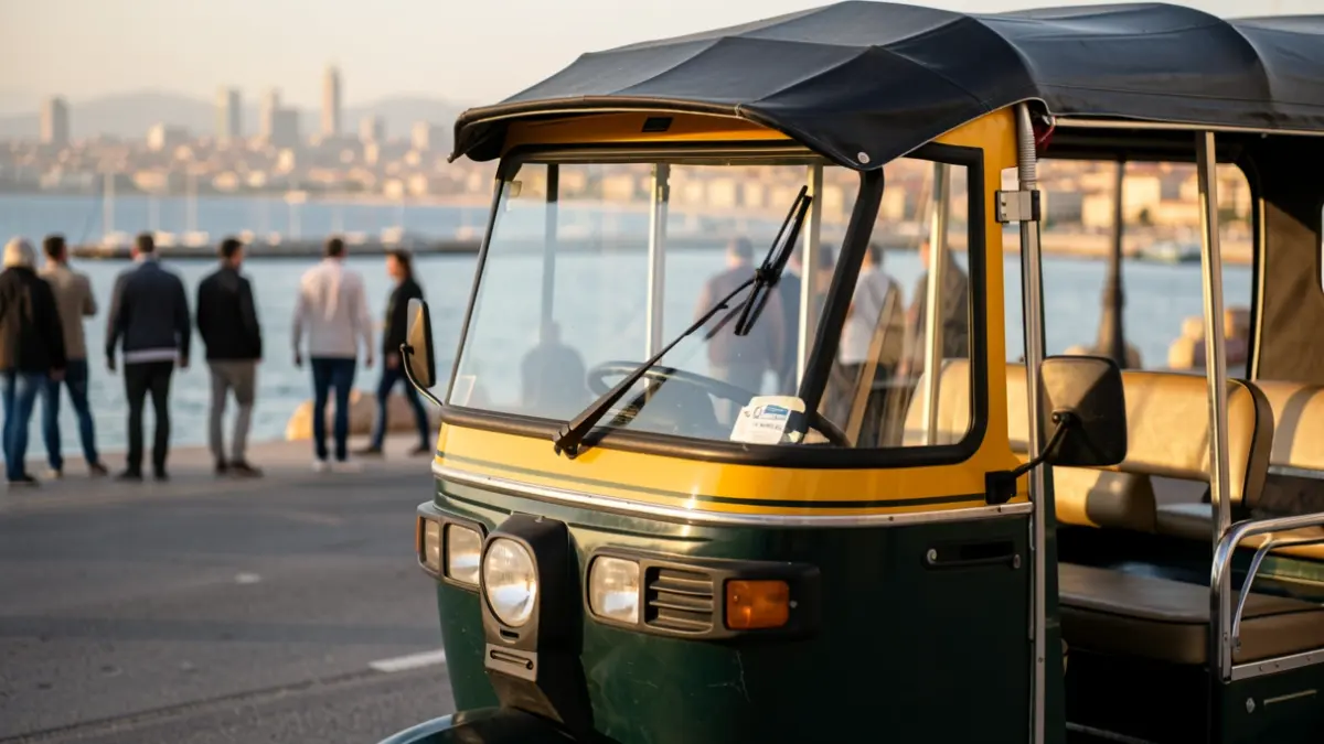 Imatge d'un tuk-tuk circulant per Alacant.