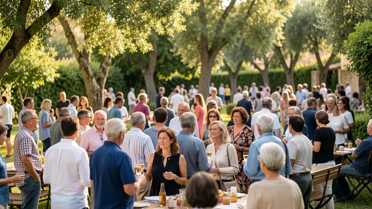 Imatge genèrica d'un acte polític a l'aire lliure en un parc urbà.