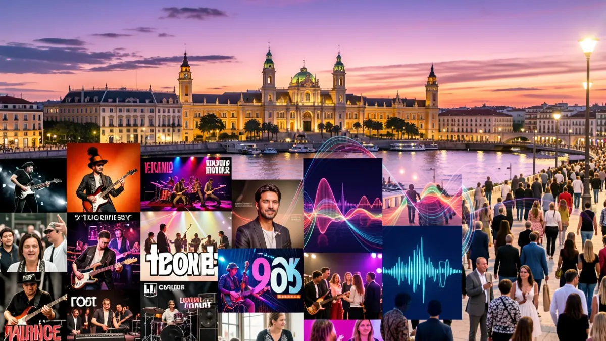Generic image of a musical collage representing different eras and styles.