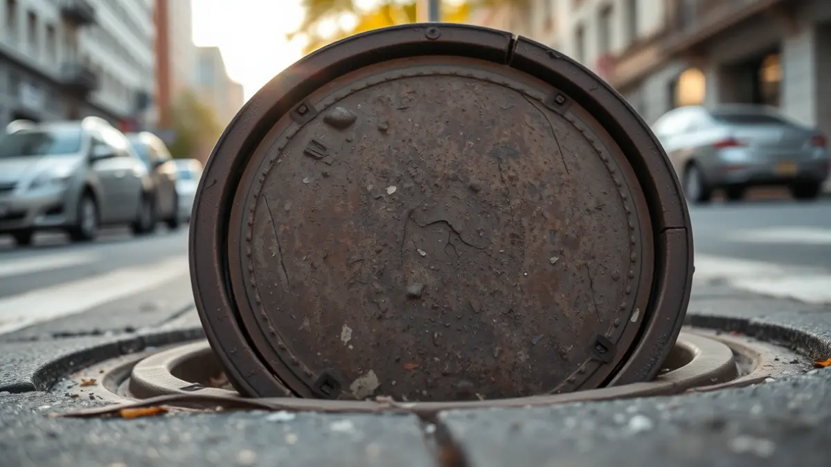 Imatge genèrica d'una tapa de claveguera en un carrer urbà.