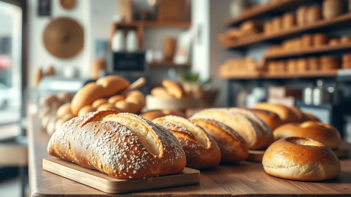 Generic image of freshly baked bread and pastries in a traditional bakery.