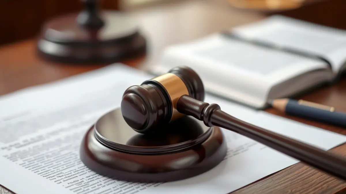 Imagen genérica de un mazo de juez sobre documentos legales, simbolizando una decisión judicial.