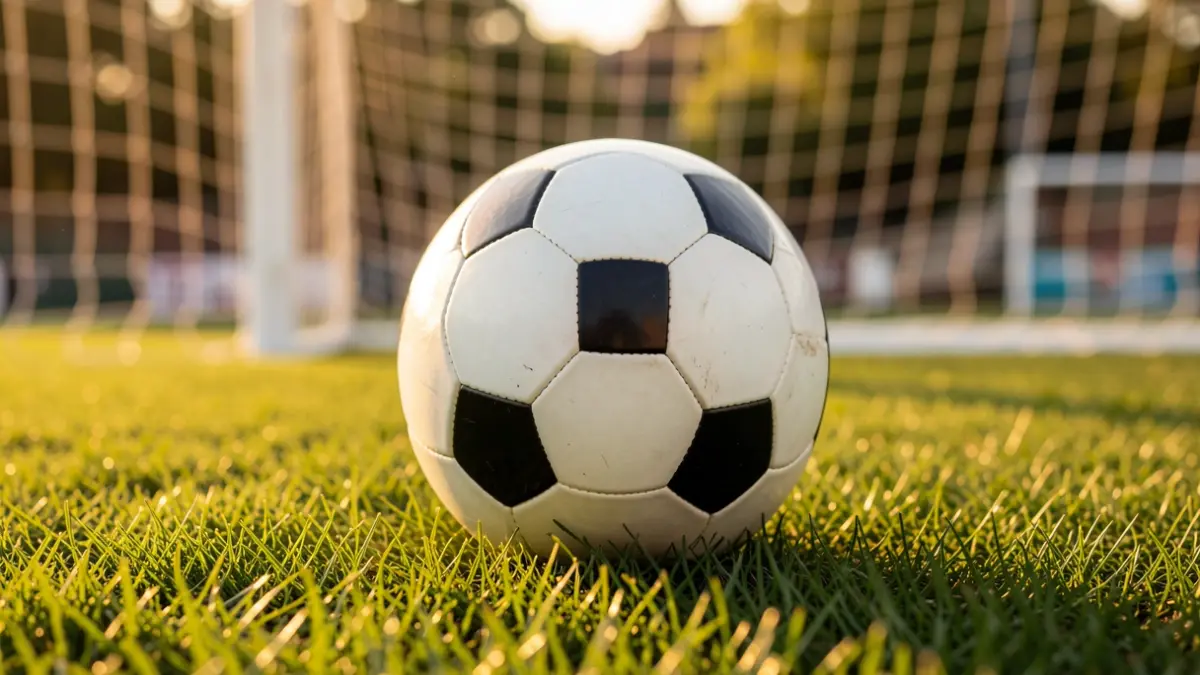 Generic image of a soccer ball on a stadium pitch.