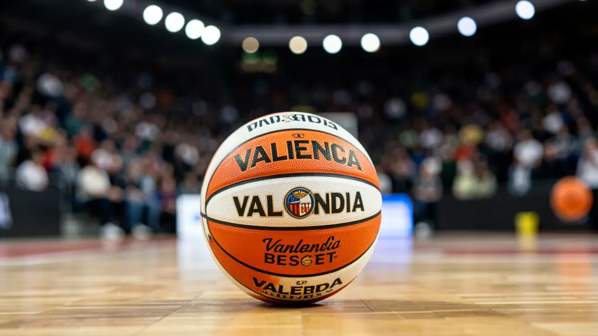 Imatge genèrica d'una pilota de bàsquet del València Basket.