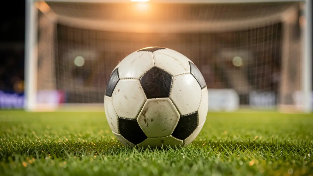 Generic image of a soccer ball on a field.