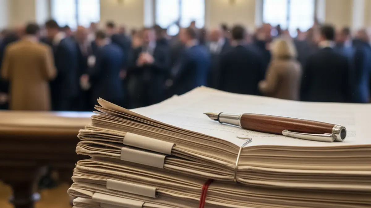 Imagen genérica de documentos legales y un bolígrafo, simbolizando una demanda judicial.