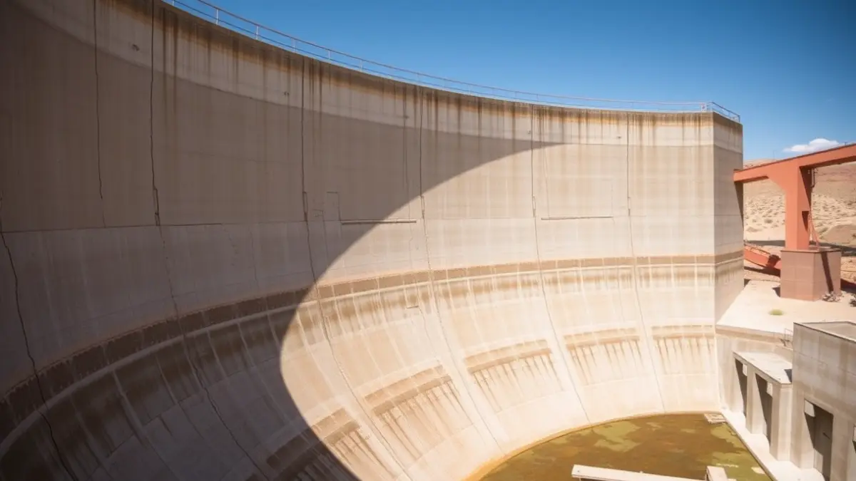 Image of an empty reservoir with leaks, preventing its proper functioning.