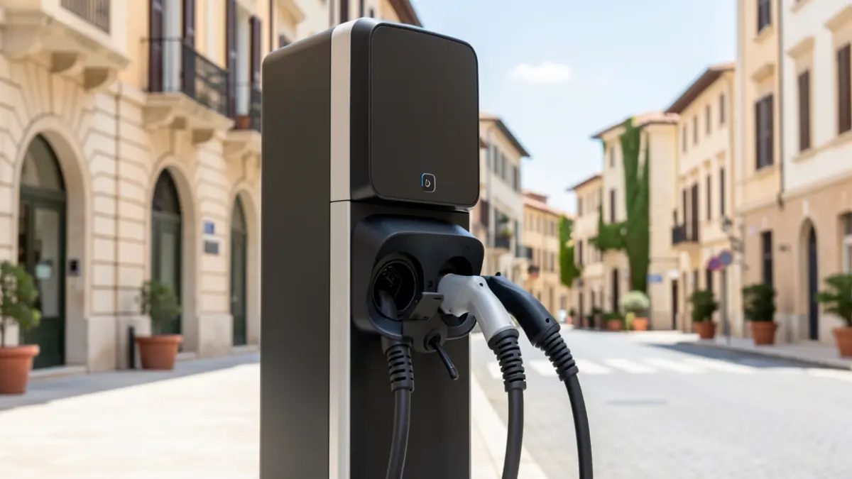 Imagen de un punto de carga público para vehículos eléctricos en Foios.