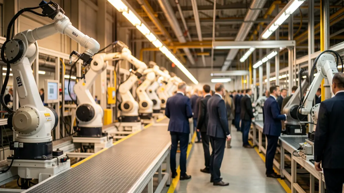 Imatge genèrica d'una línia de muntatge industrial en una fàbrica d'automòbils.