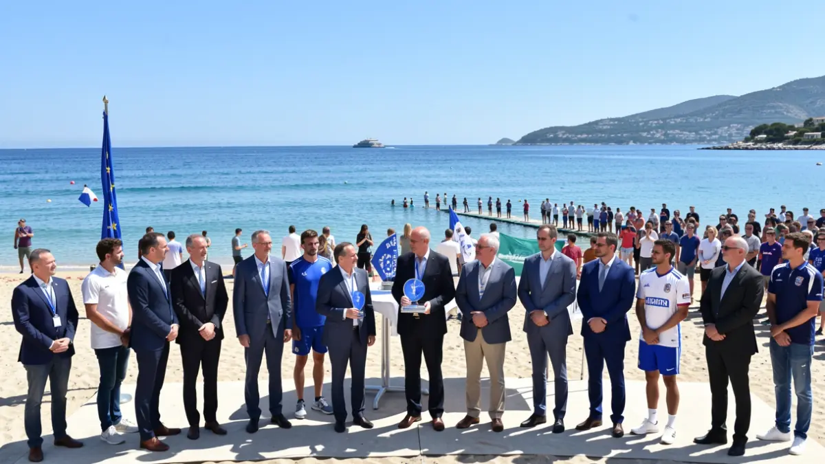 Generic image of the 40th anniversary of the Blue Flag celebration at Gandia beach.