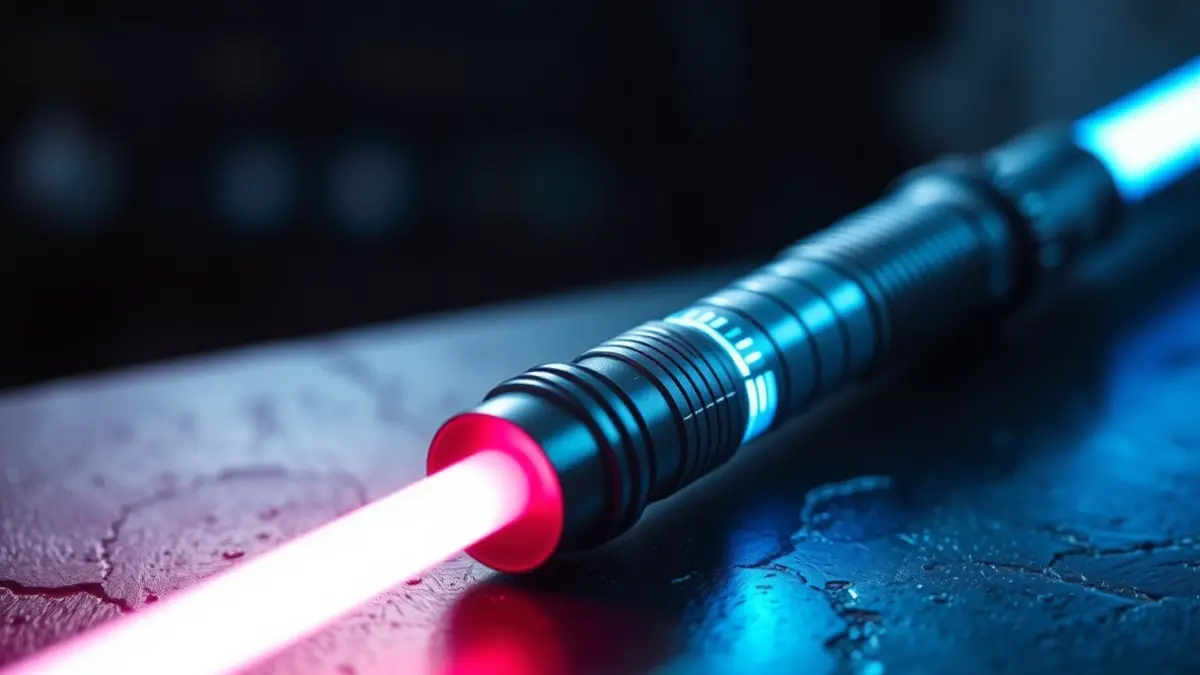 Imagen genérica de un sable de luz, elemento icónico de Star Wars.
