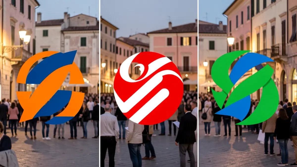 Imatge genèrica de tres actes polítics simultanis en una plaça de Gandia.