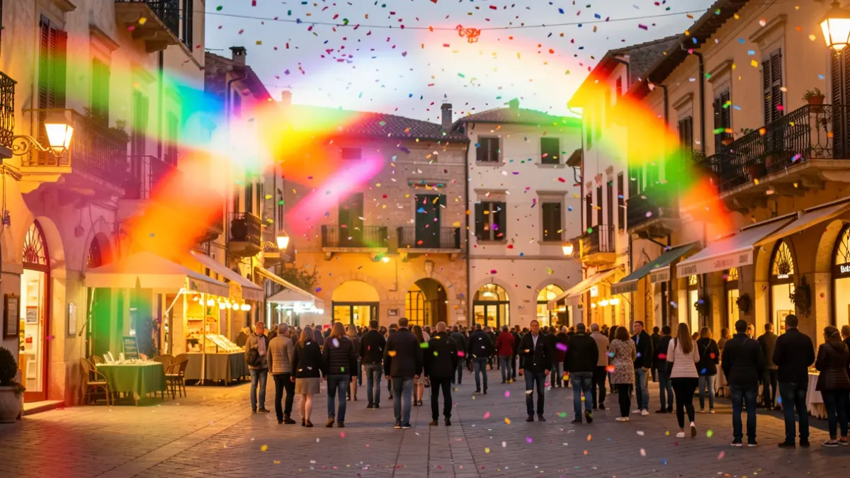 Generic image of a festive celebration with colorful lights and a festive atmosphere.
