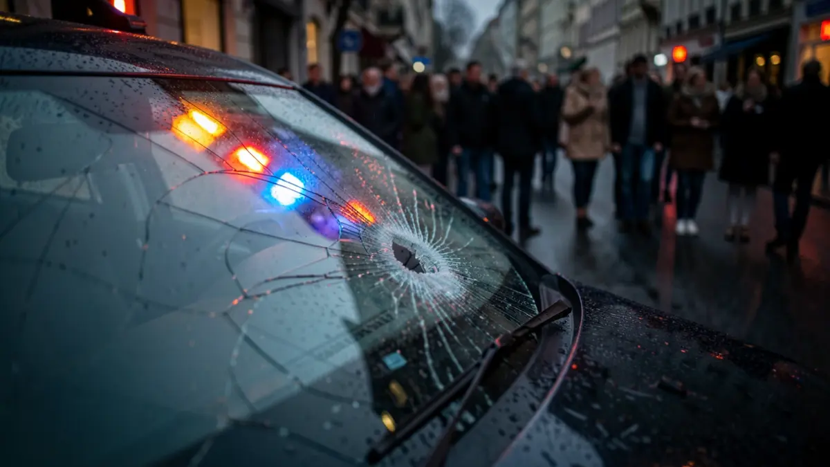 Imatge genèrica d'un accident de trànsit amb llums d'emergència.