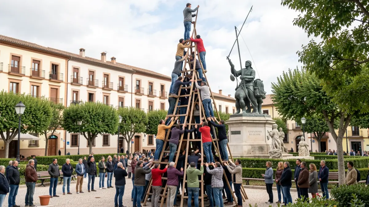 Imatge genèrica d'una torre humana en un parc de Catarroja.