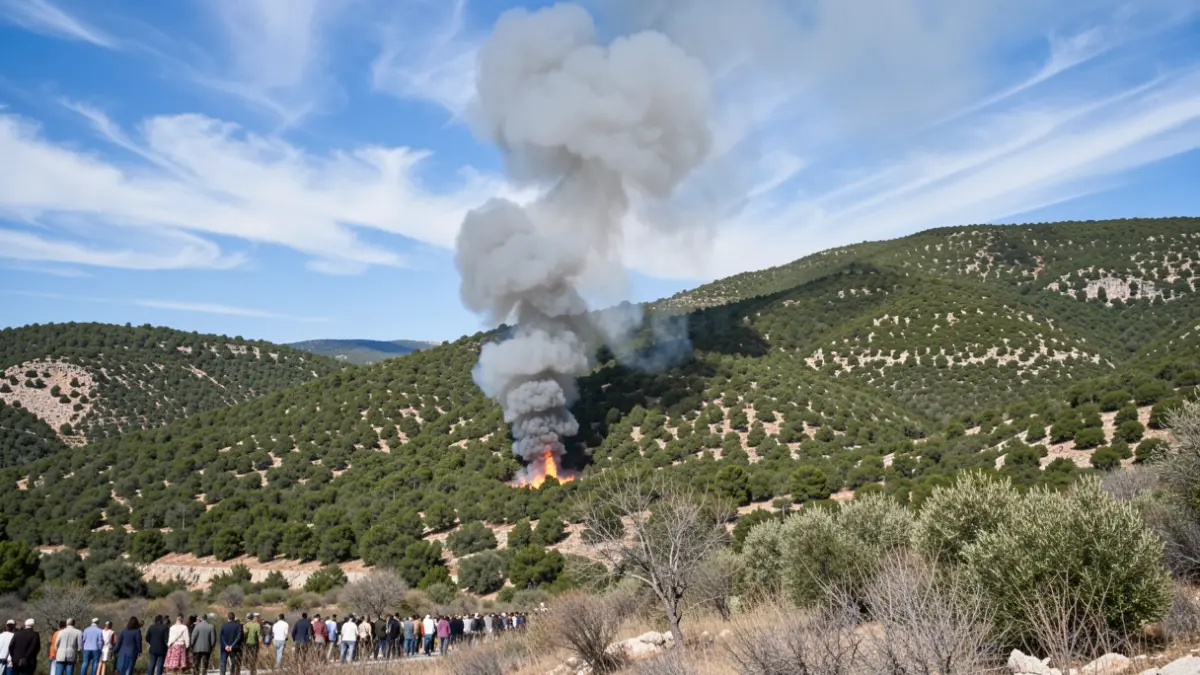 Imagen genérica de una columna de humo de un incendio forestal.